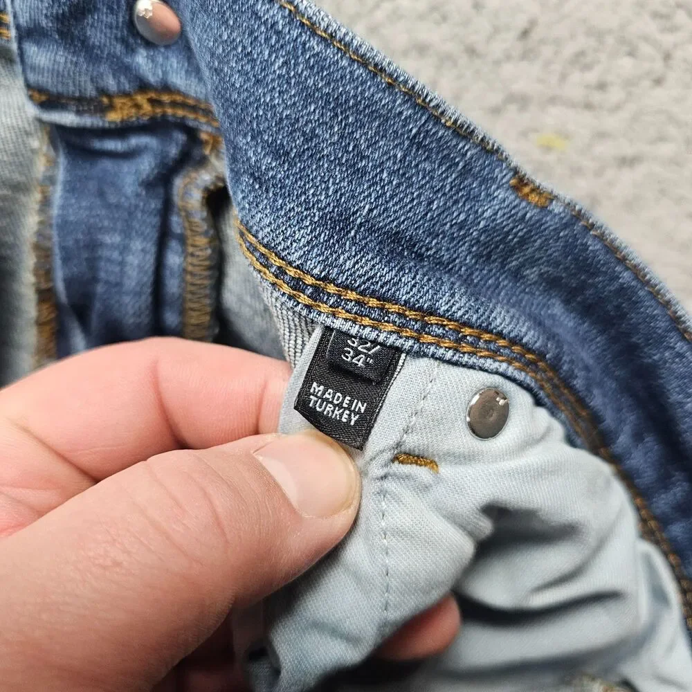 J. Lindberg Jeans Mens 34x33* Blue Denim Damien Skinny Stretch Mid Rise